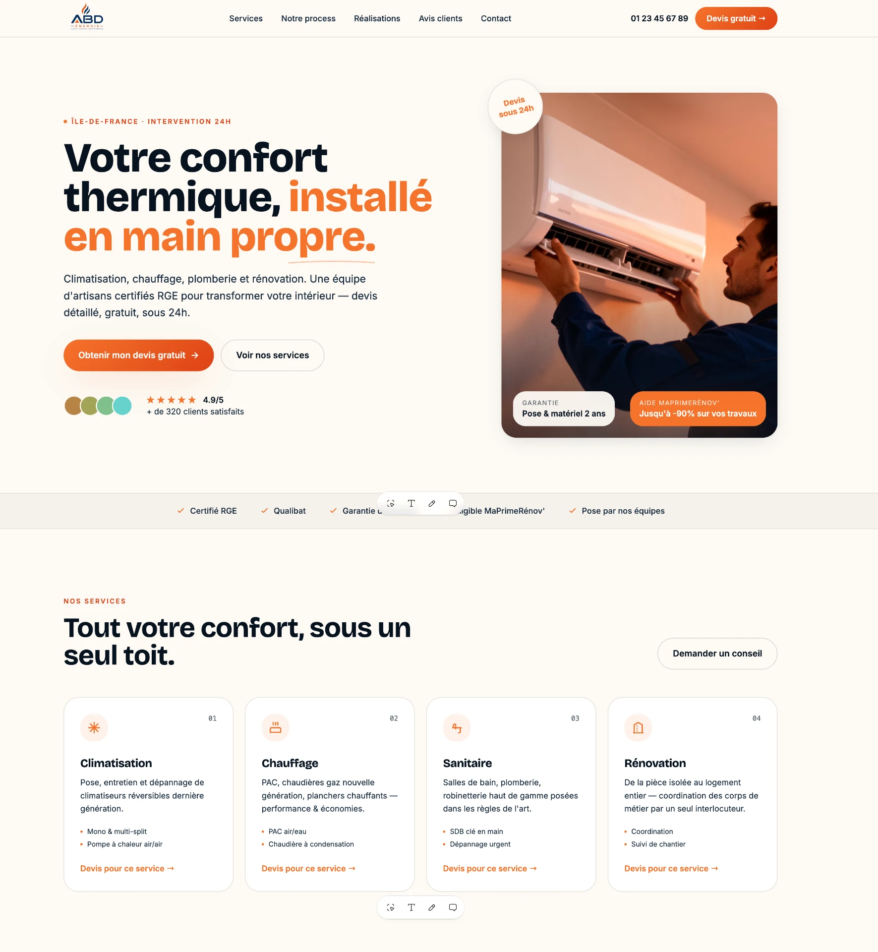 Aperçu du site ABD Confort