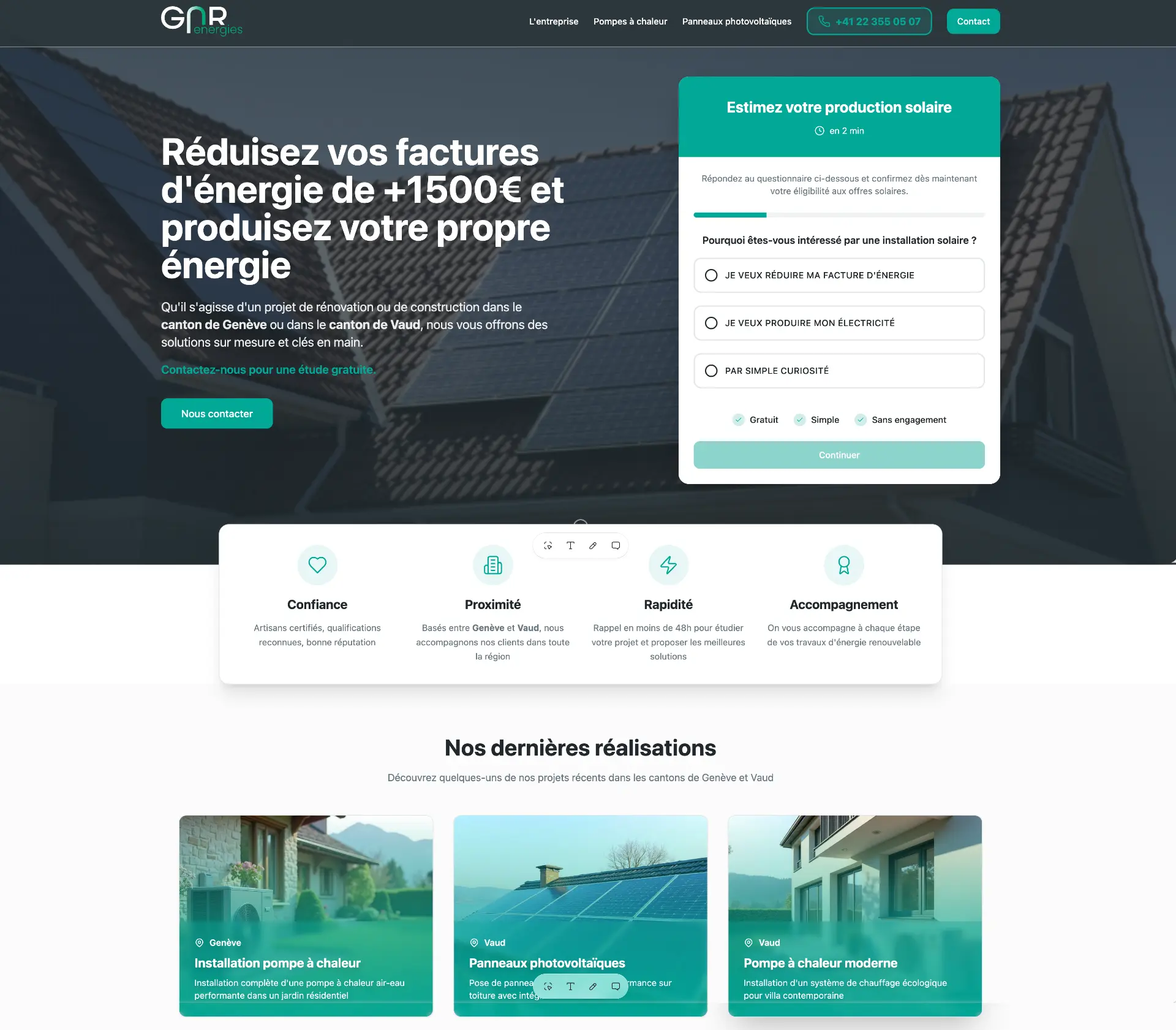 Aperçu du site GNR Énergies